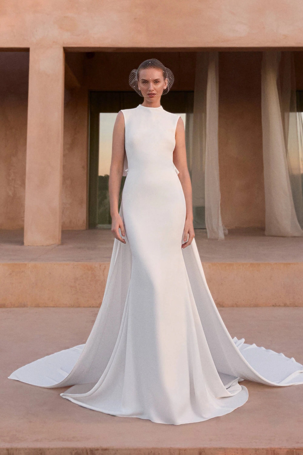 The Quiet Drama of Pronovias Crepe Gowns