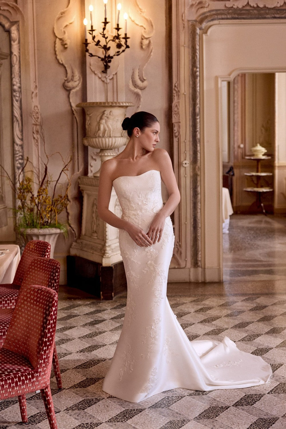 The Drama of Justin Alexander Cape Wedding Dresses
