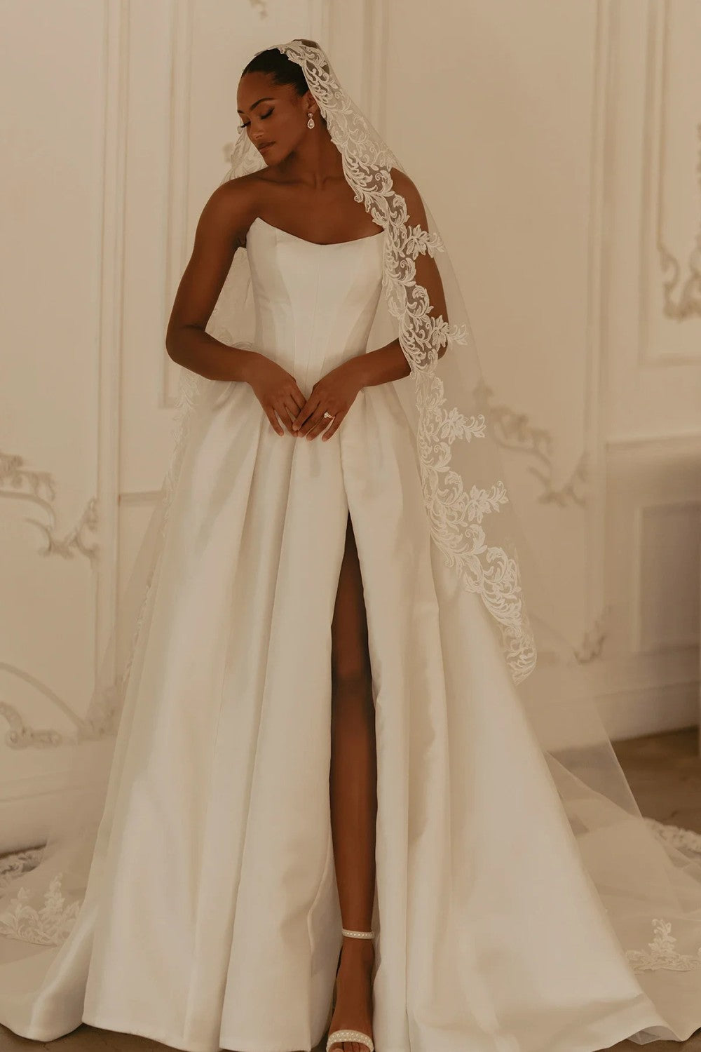 The Sculpted Romance of Lace-Up Back Gowns