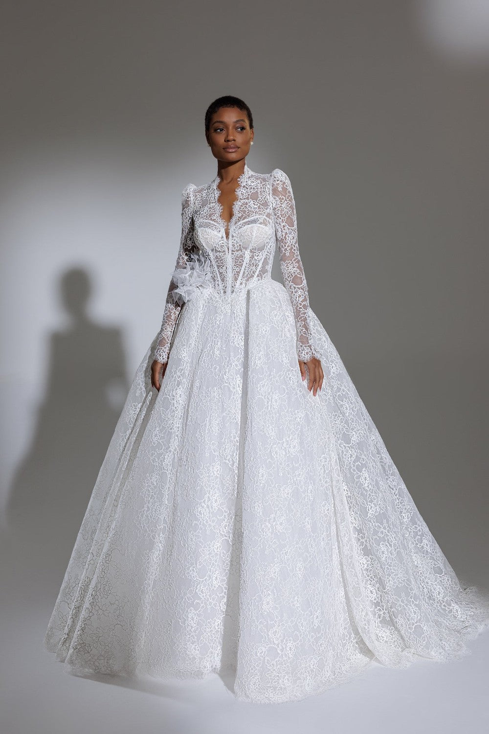 The Refined Drama of High Neck Bridal Gowns
