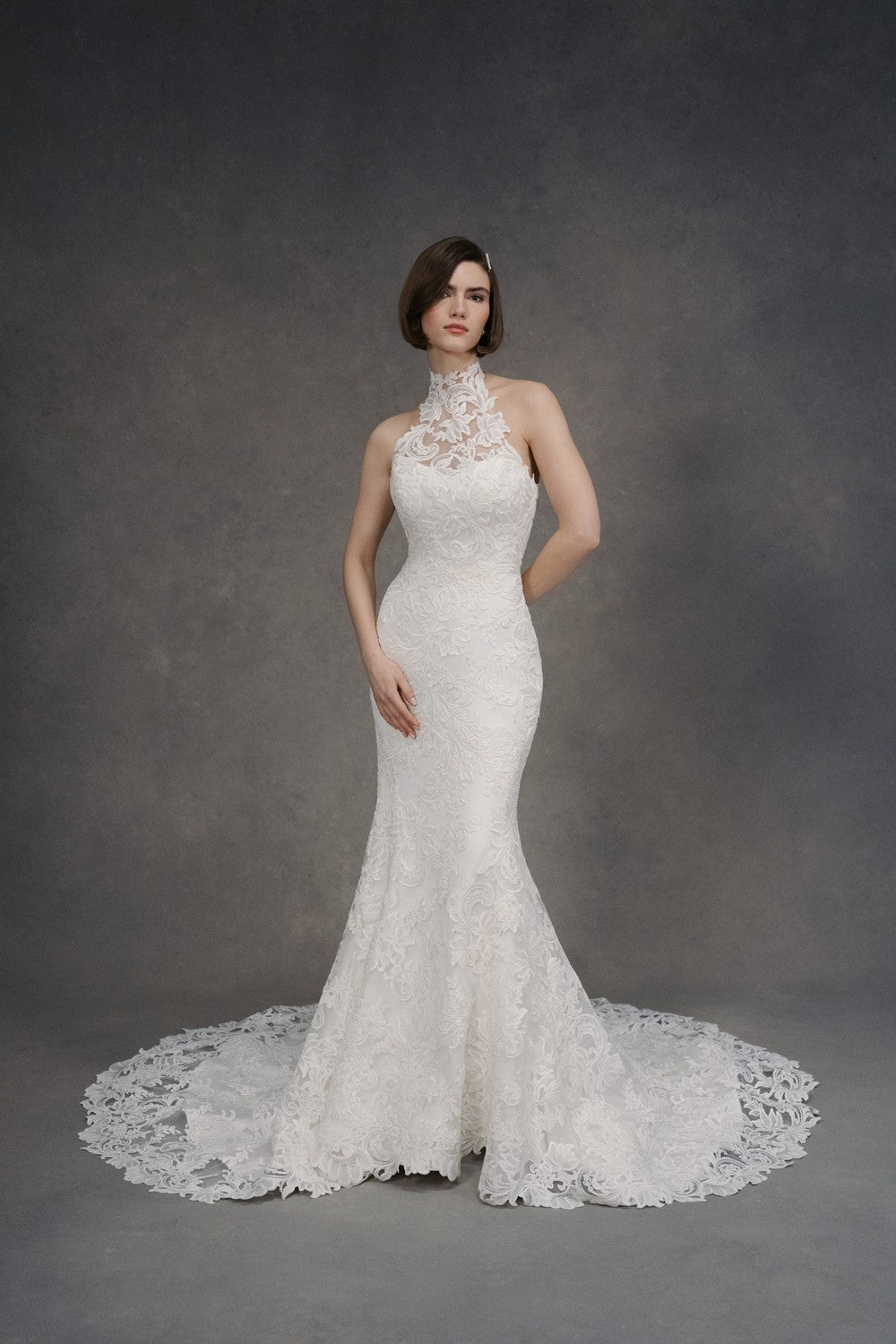 The Grace of Cathedral Trains in Anne Barge Bridal