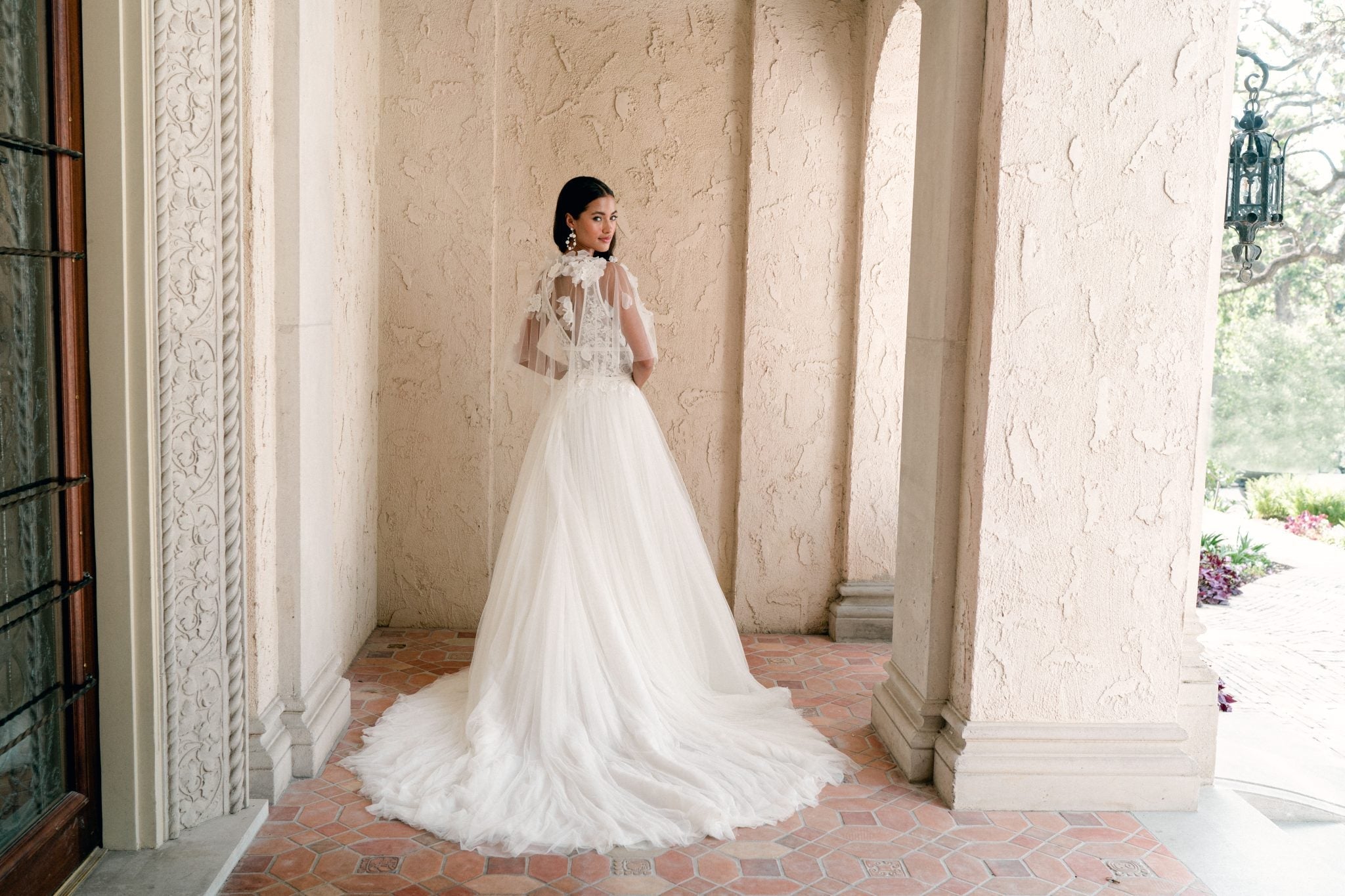 black wedding dress with cape INEZ | Black Wedding Cape