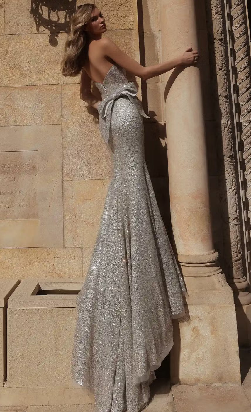 Silver Crystal Fit-And-Flare Wedding Dress by Pnina Tornai — image 2 of 2