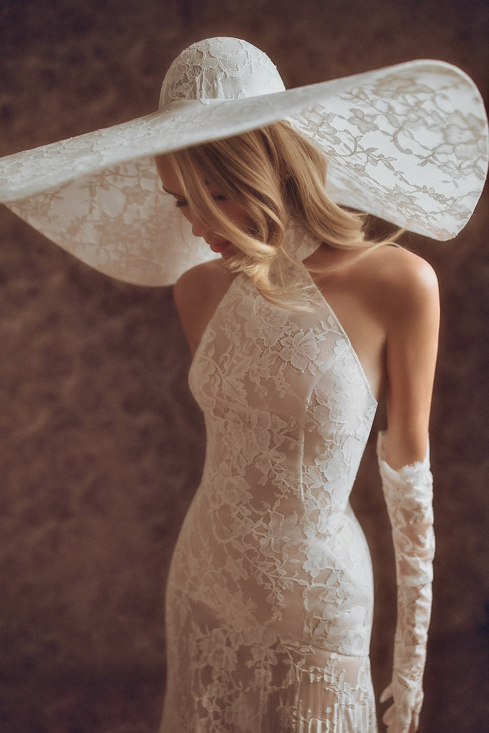 All Over Lace Halter Fit-And-Flare Wedding Dress by Pnina Tornai — image 3 of 3