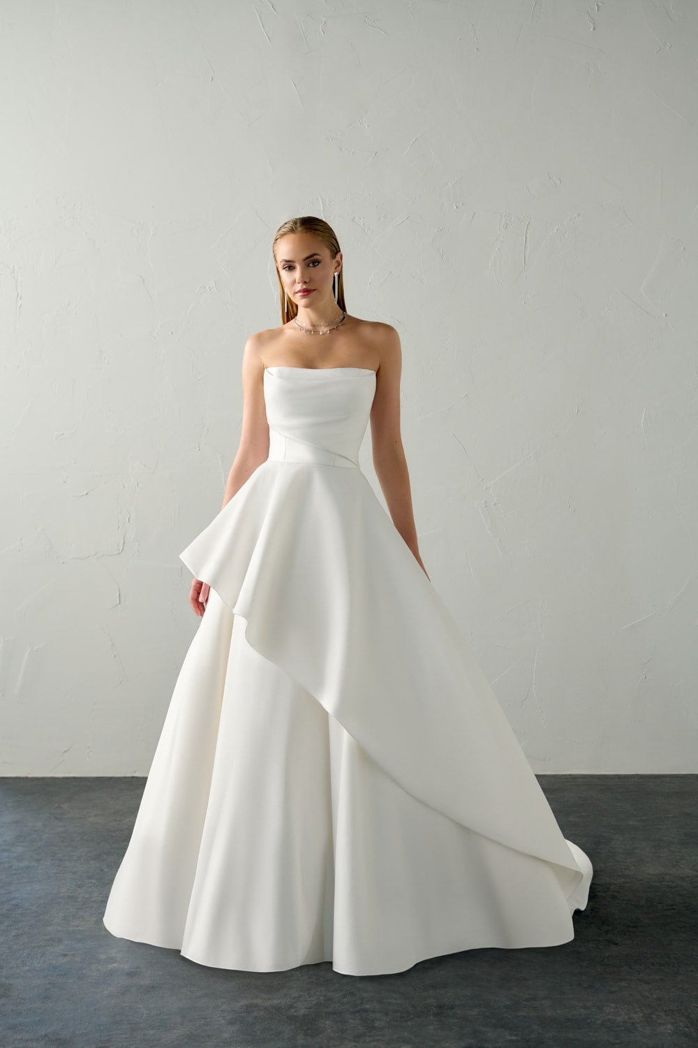 Clean and Modern Strapless Ball Gown by Justin Alexander Signature — image 1 of 2