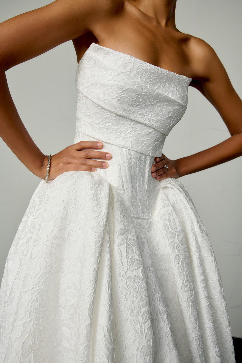 Plus-Size Unique and Textured Floral Ball Gown by Justin Alexander Signature — image 2 of 2