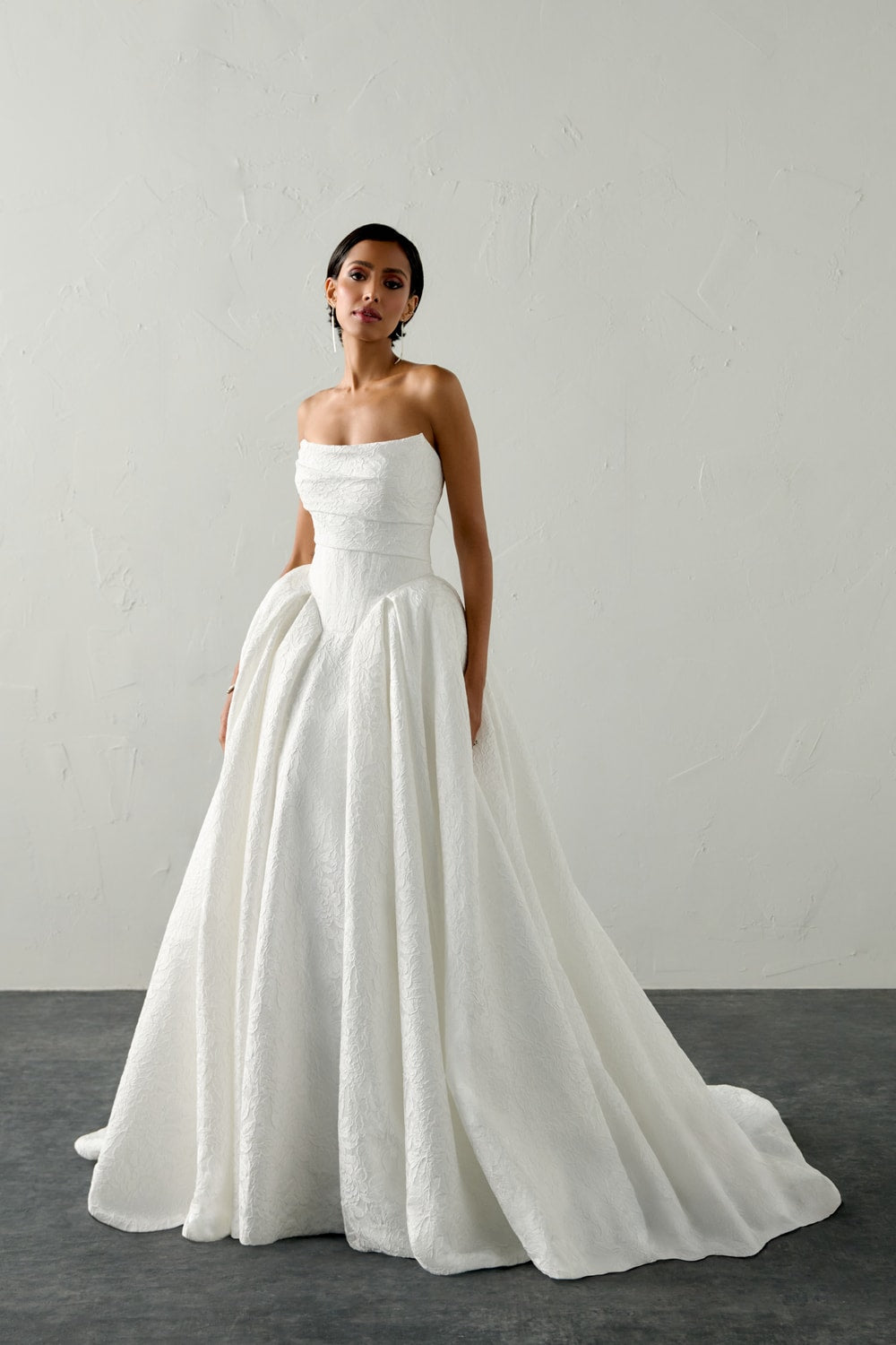 Unique & Textured Floral Ball Gown by Justin Alexander Signature — image 1 of 2