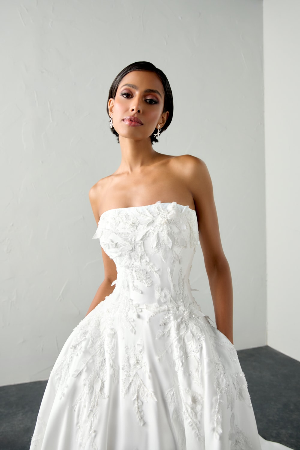 Plus-Size 3D Floral Applique A-Line Wedding Dress by Justin Alexander Signature — image 2 of 3