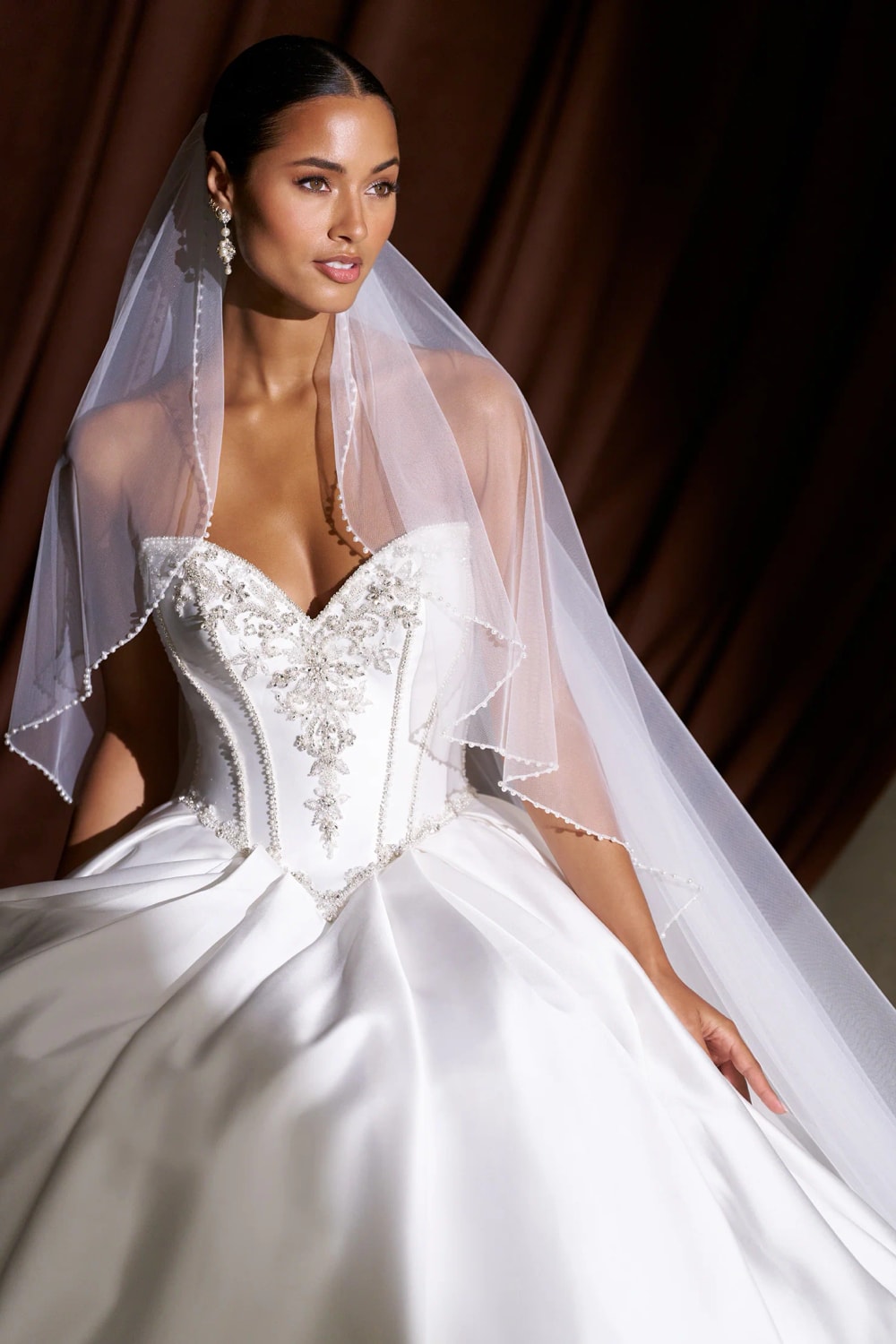 Dramatic Ballgown with Beaded Bodice Details by Allure Bridals — image 2 of 3