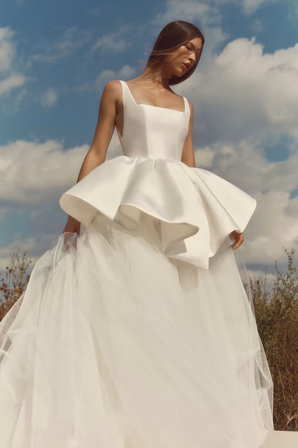 Dramatic Ballgown with Peplum and Tulle Skirt by Alyne by Rita Vinieris — image 1 of 3