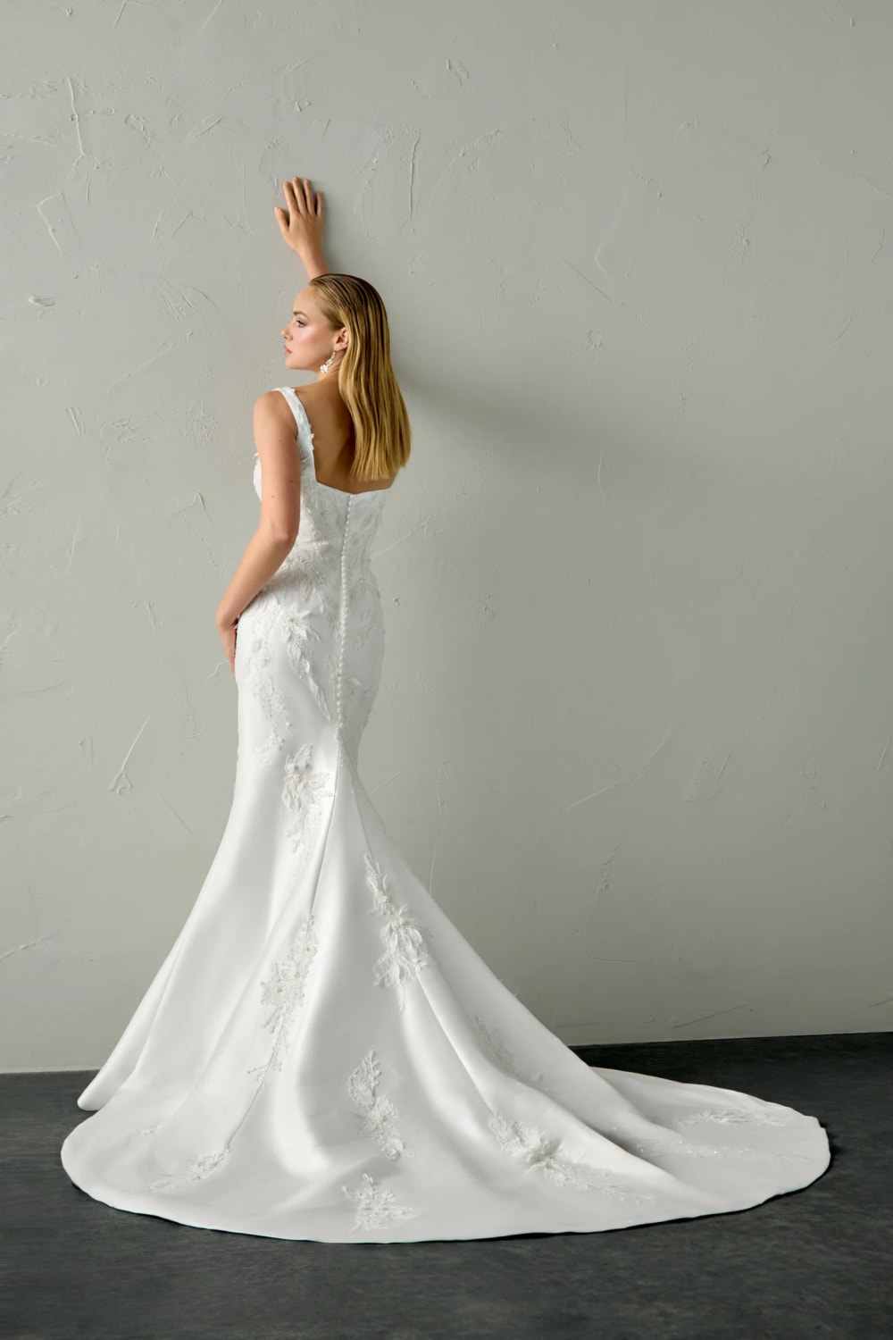 Floral Embellished Fit-and-Flare Wedding Dress by Justin Alexander Signature — image 3 of 3