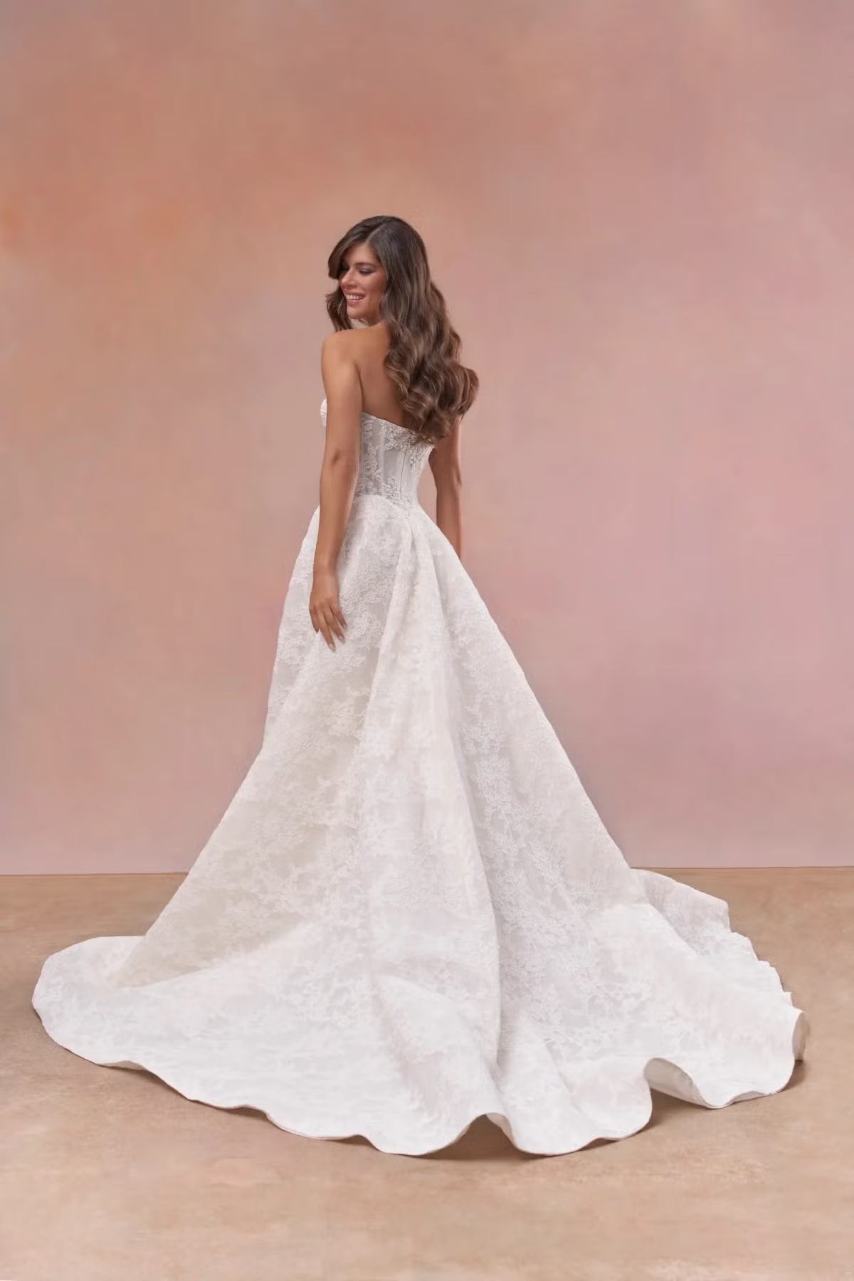 Modern Double Basque-Waist A-Line Wedding Dress