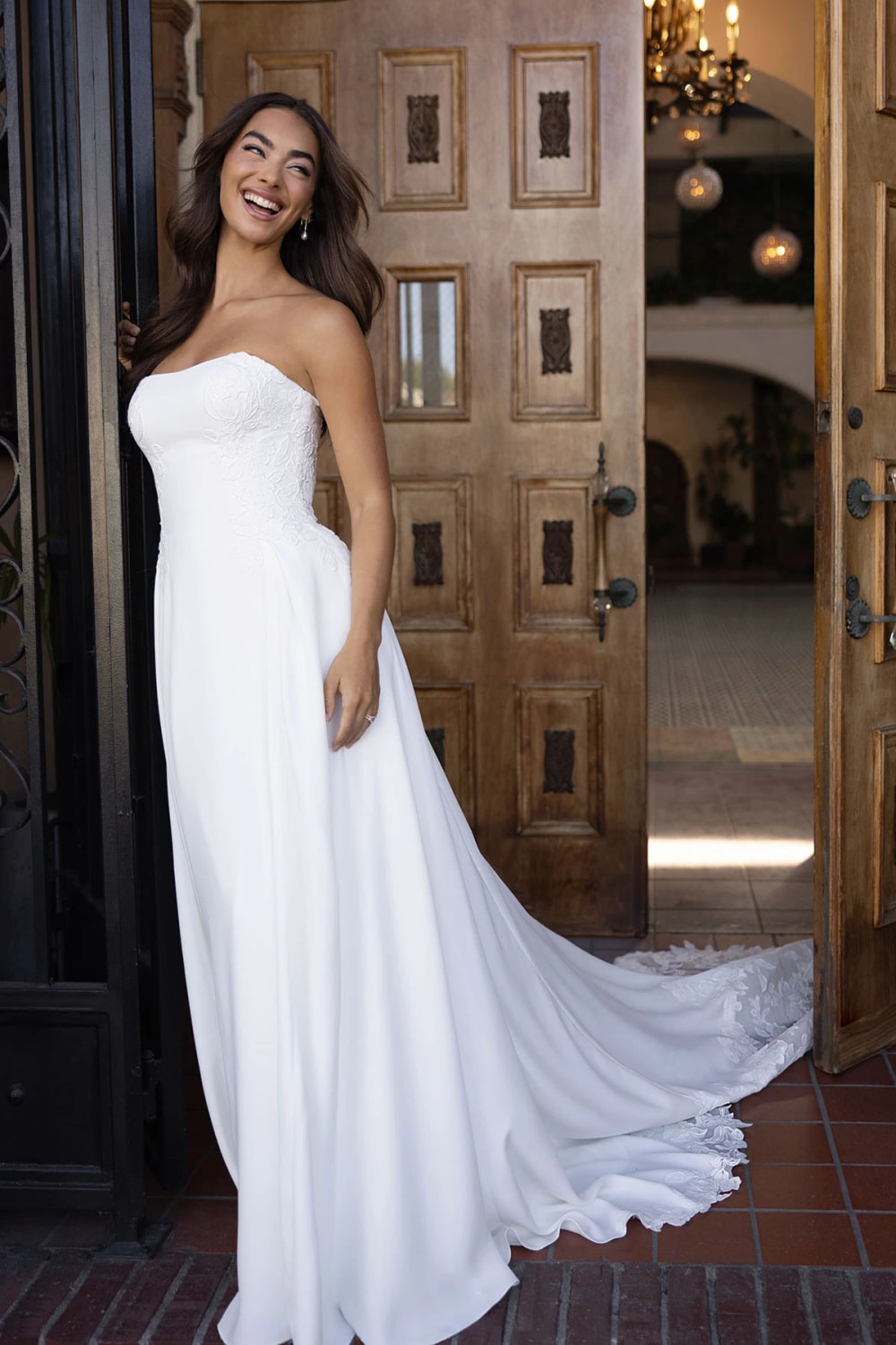 a line style prom dresses A line Appliques Prom Dresses Spaghetti Straps Long Evening Dress US16 / White