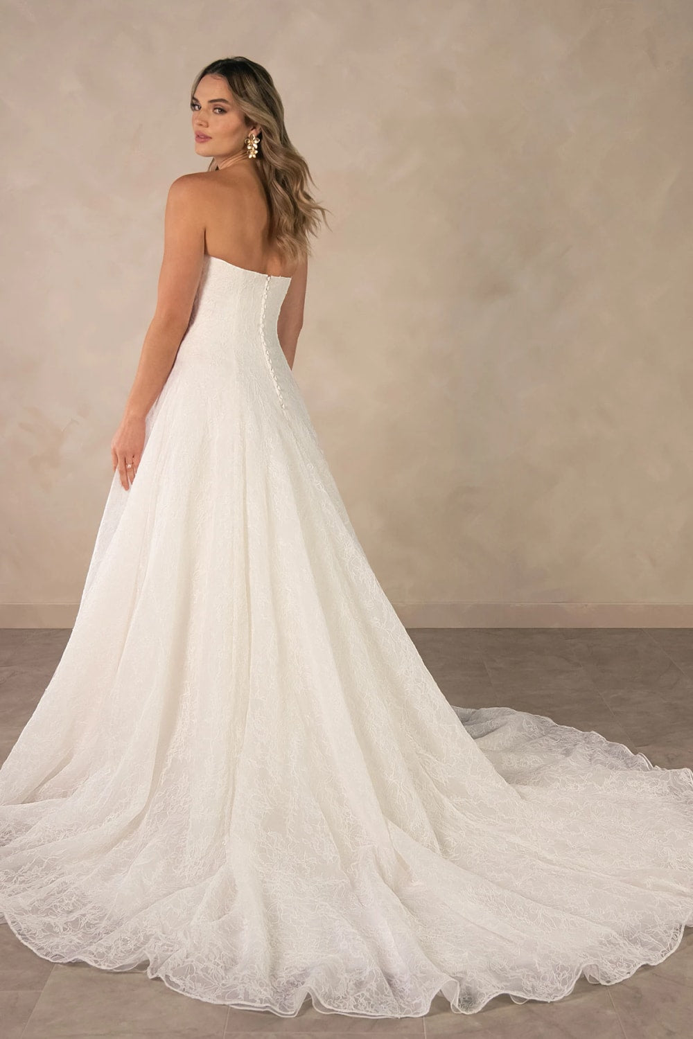 Strapless All Over Lace A-Line Wedding Dress by Essense of Australia — image 3 of 3