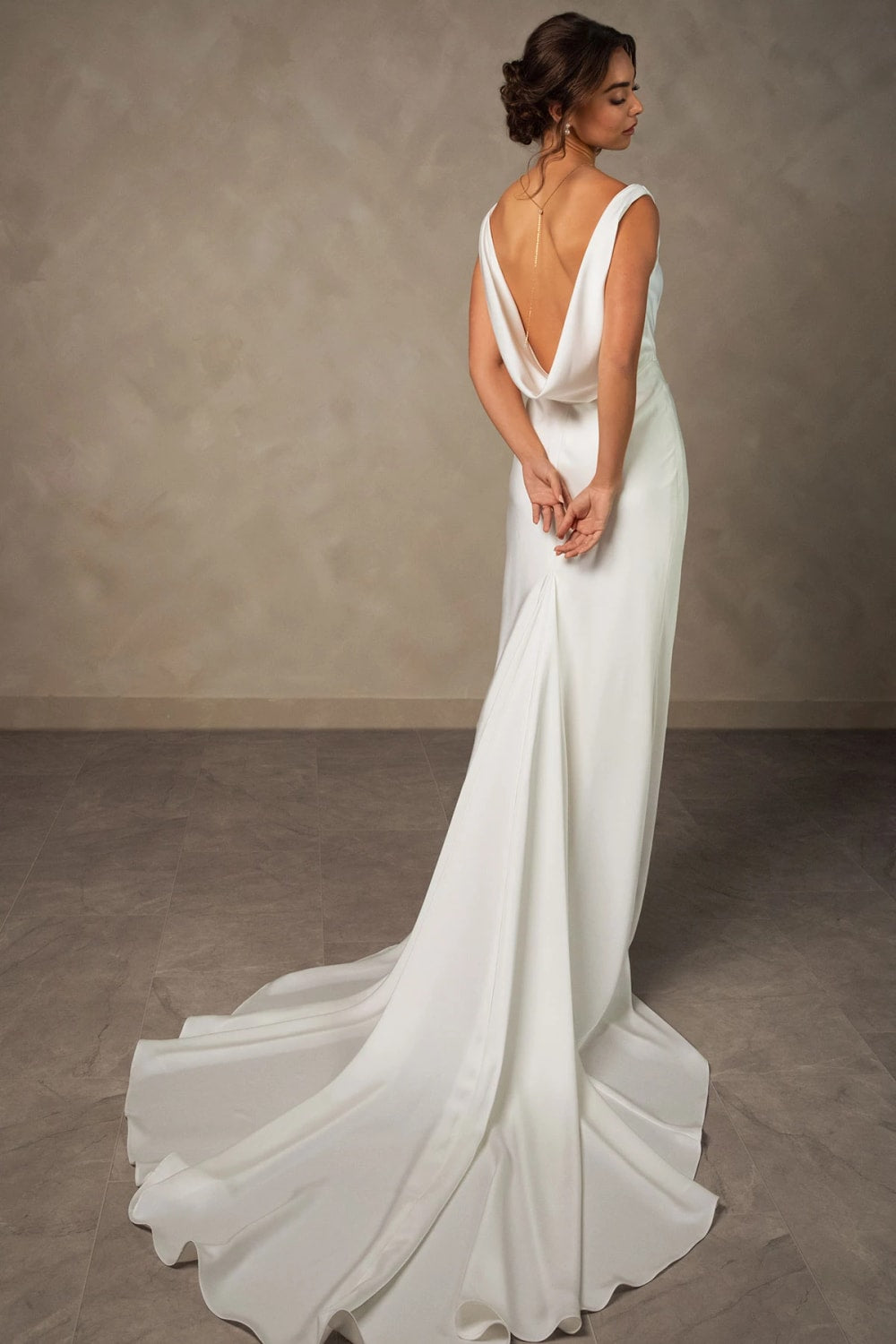 Chic and Simple Sheath Wedding Dress by Essense of Australia — image 3 of 3