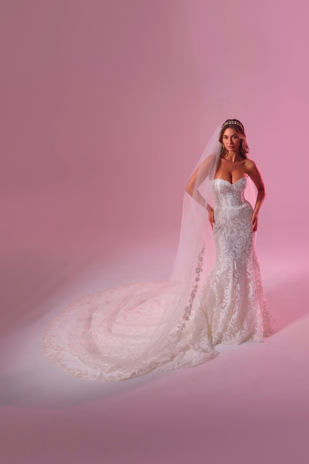 Ethereal Lace Cathedral Length Veil by Christie Lauren — image 2 of 2
