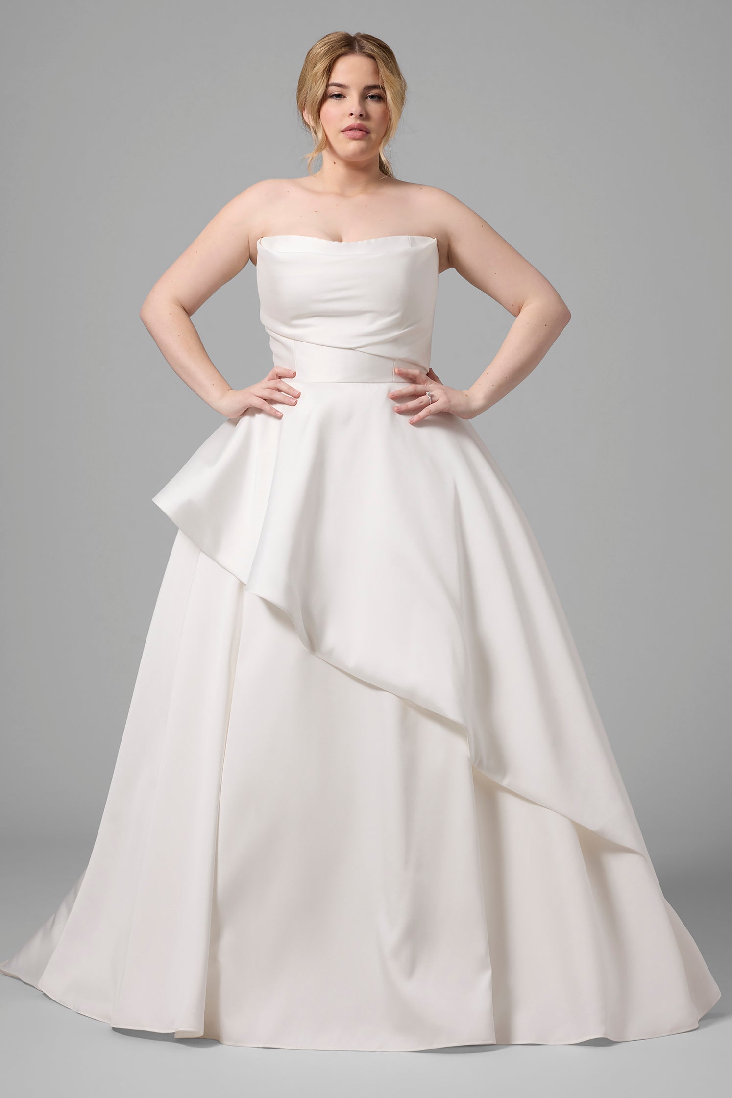 Plus-Size Clean and Modern Strapless Ball Gown