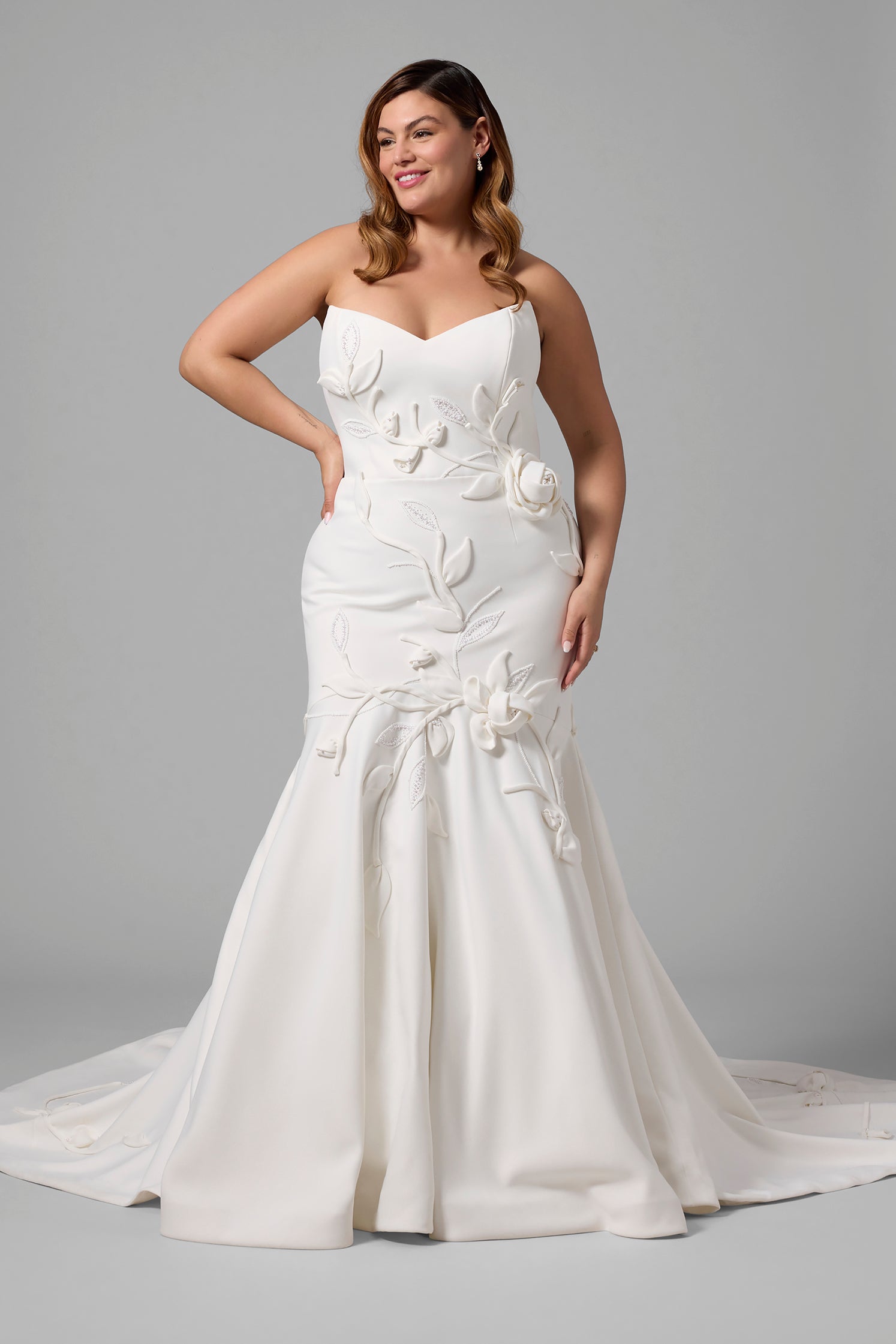 Justin Alexander Floral Mermaid Wedding Dress