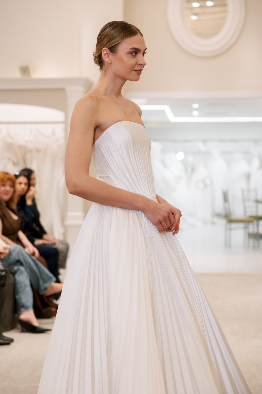 Chic Pleated A-Line Wedding Dress by Love by Pnina Tornai — image 2 of 3