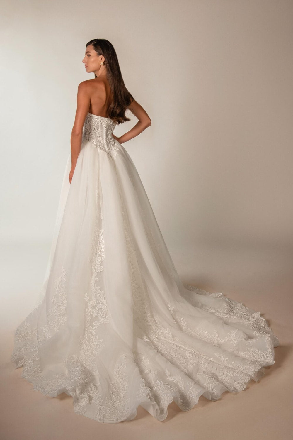 Romantic Basque Waist Ball Gown with Unlined Bodice by Martina Liana — image 2 of 2