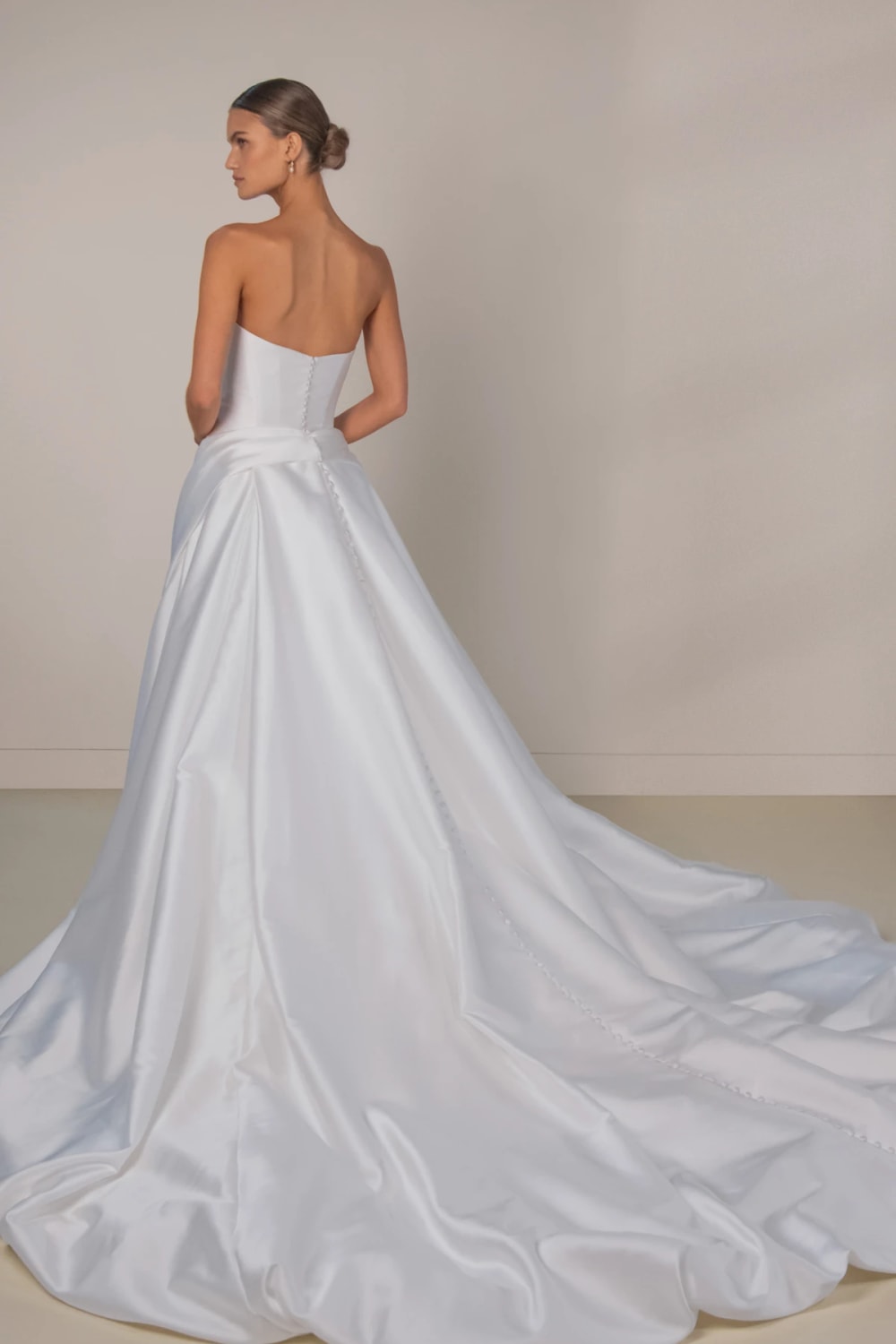 Strapless Simple Sheath Wedding Dress with Detachable Overskirt by Martina Liana Luxe — image 3 of 3
