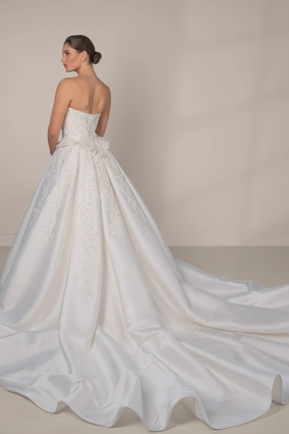 Romantic and Detailed Strapless Ballgown with Peplum Detail by Martina Liana Luxe β image 3 of 3