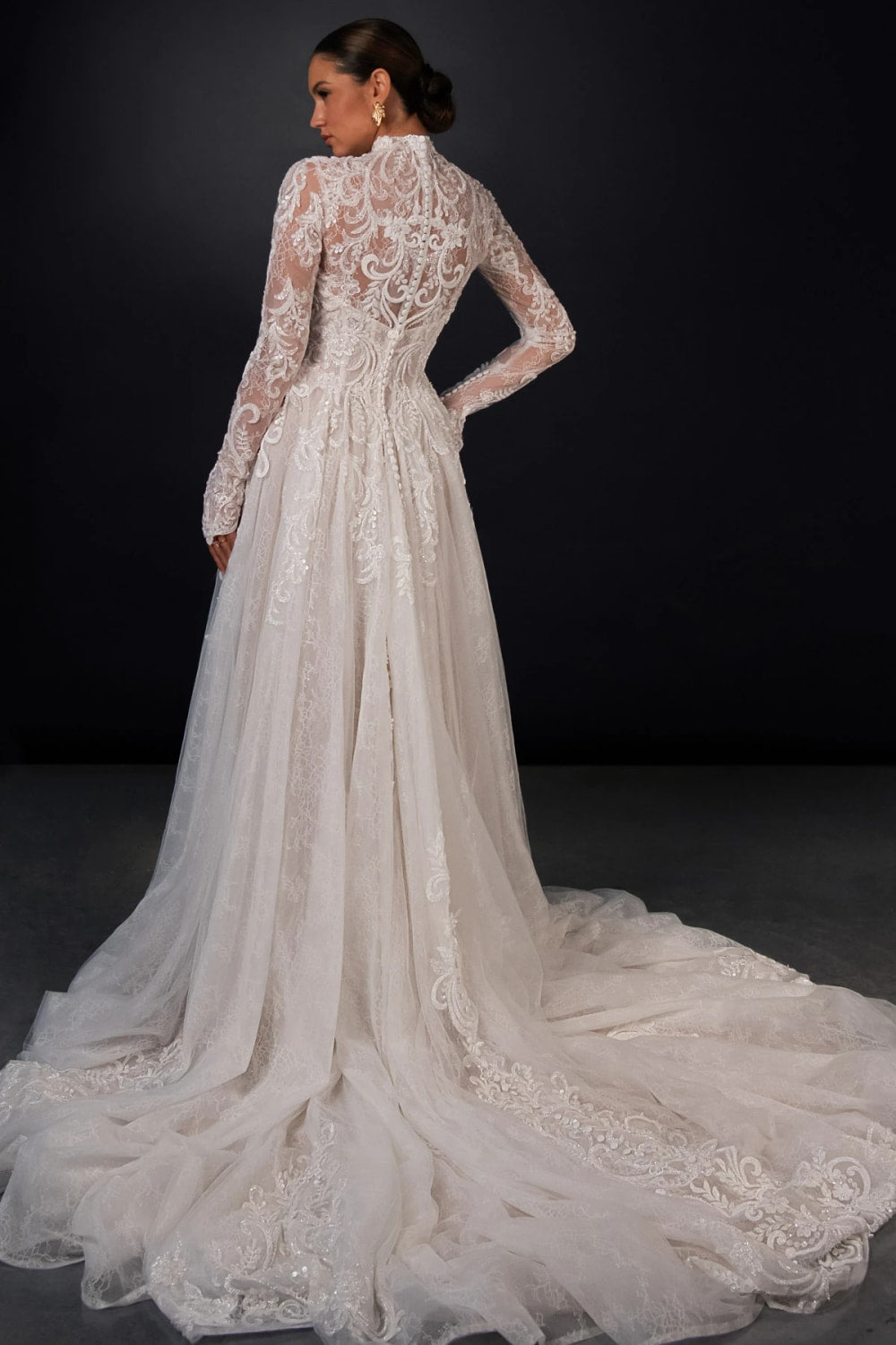 High Neck Long-Sleeve A-Line Wedding Dress by Martina Liana — image 3 of 3