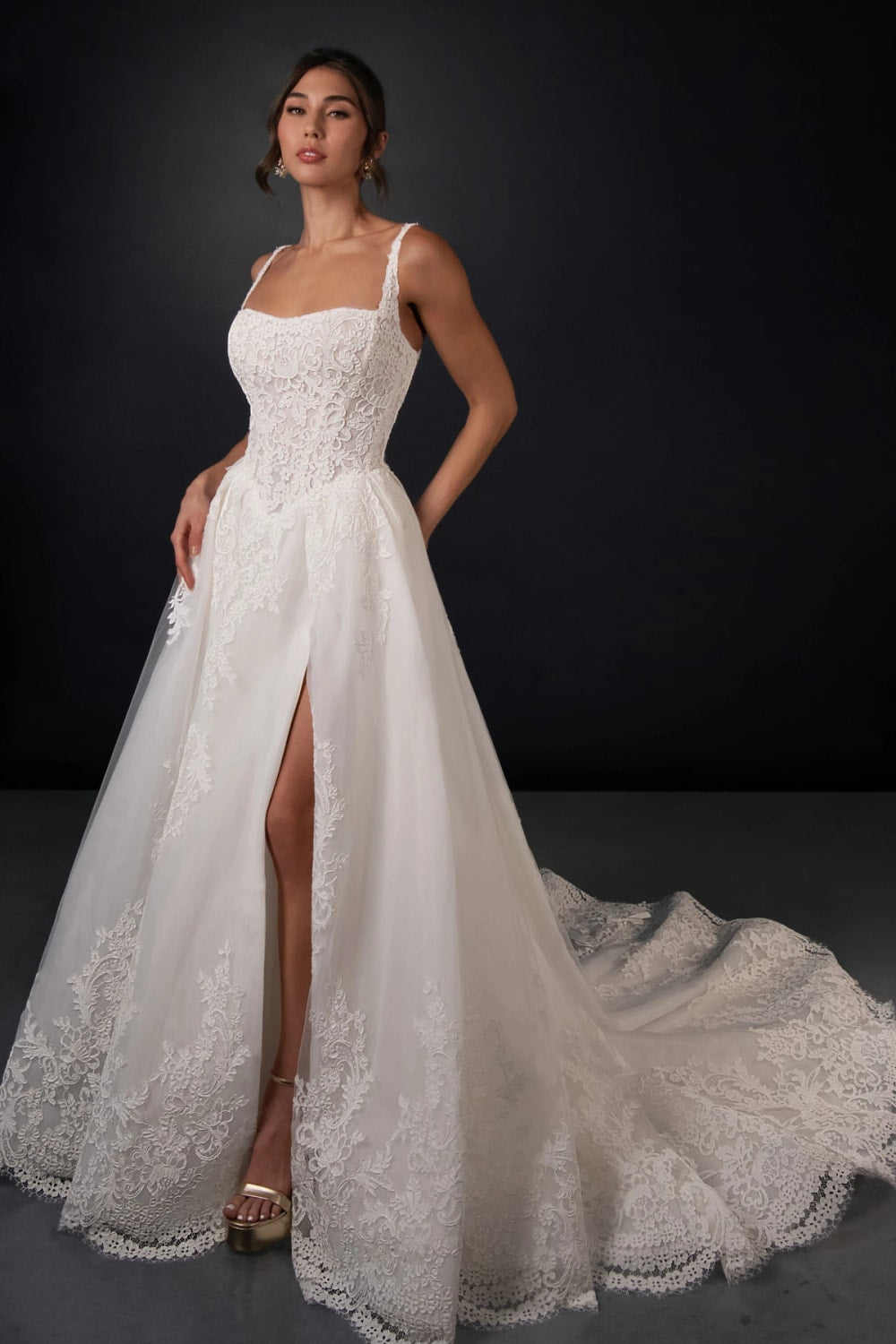 Enchanting Lace A-Line Wedding Dress by Martina Liana — image 3 of 4