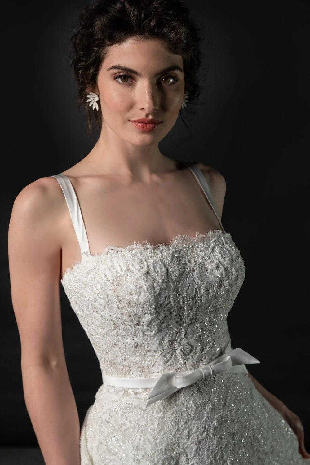 All-Over Lace A-Line Wedding Dress with Detachable Belt by Martina Liana — image 3 of 3