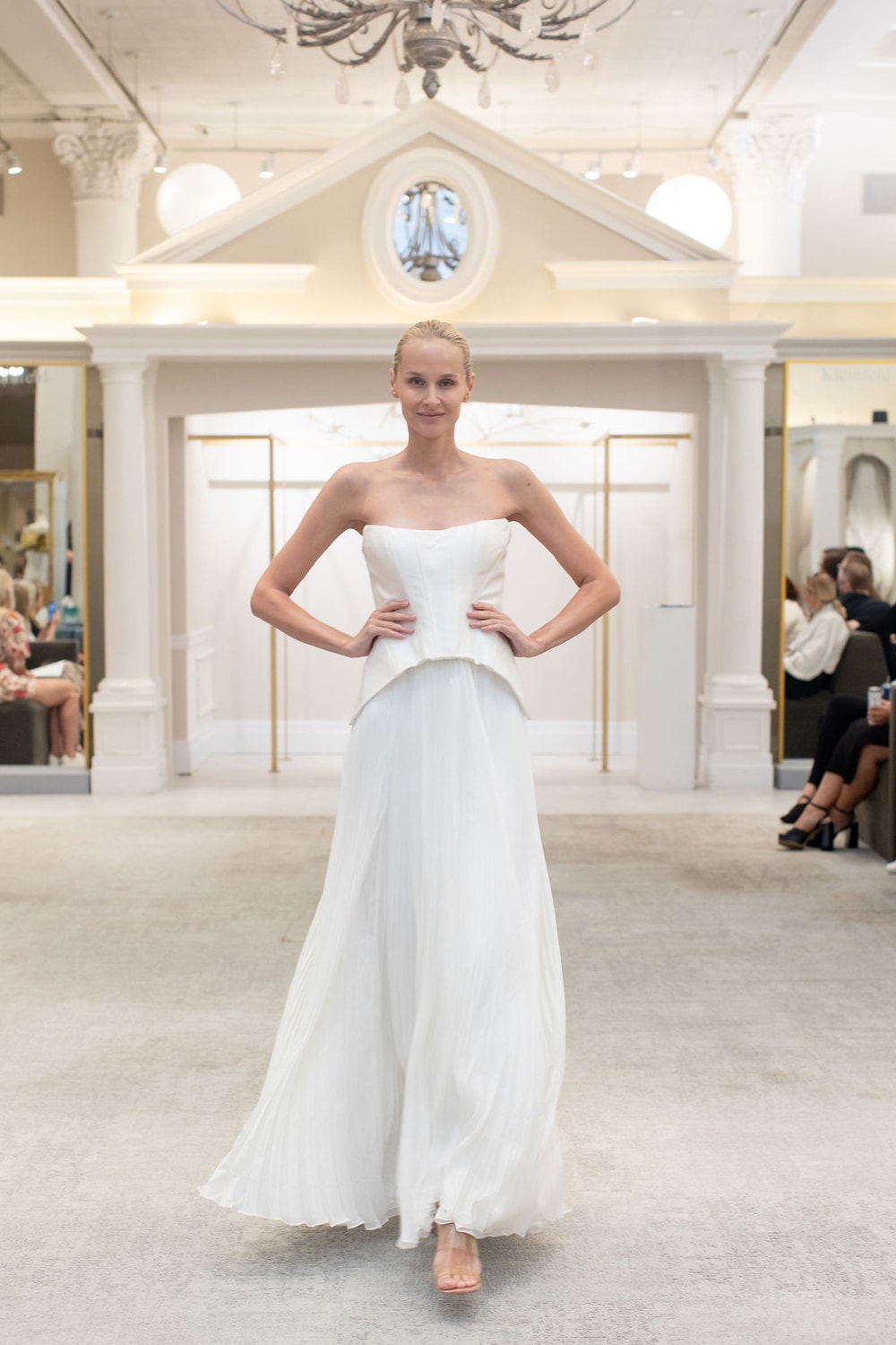Plus-Size Unique Strapless Sheath Wedding Dress with Structured Bodice by Martina Liana for Kleinfeld
