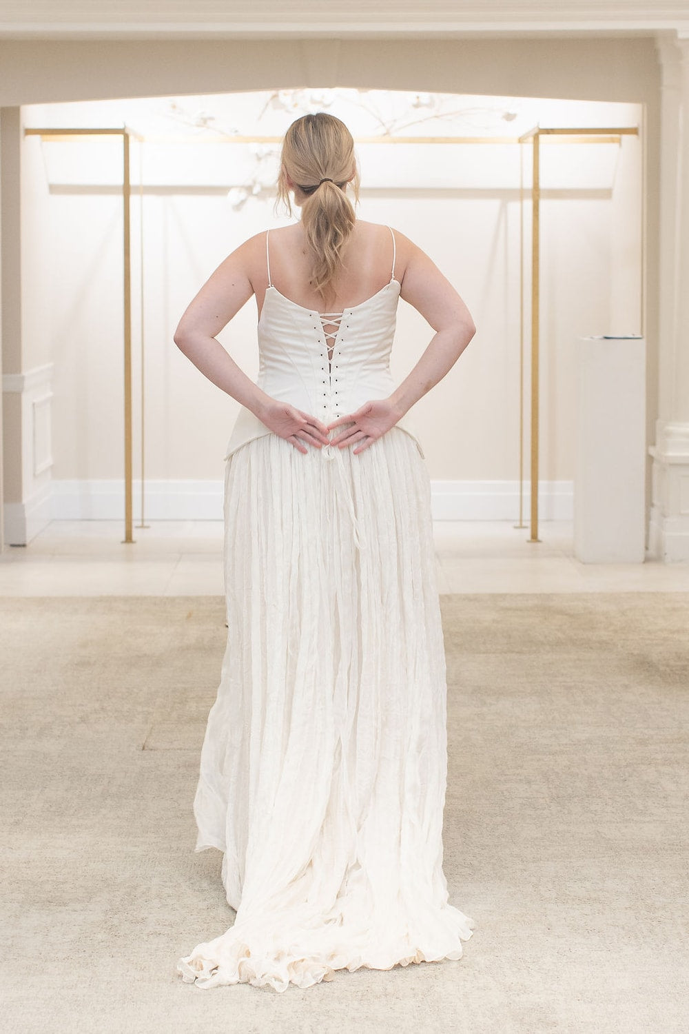 Simple Scoop Neck Sheath Wedding Dress by Martina Liana for Kleinfeld — image 2 of 2