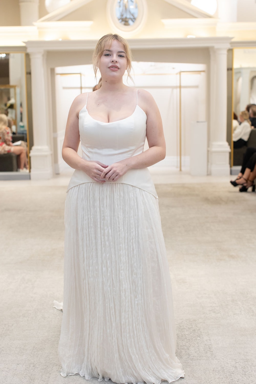 Simple Scoop Neck Sheath Wedding Dress by Martina Liana for Kleinfeld — image 1 of 2