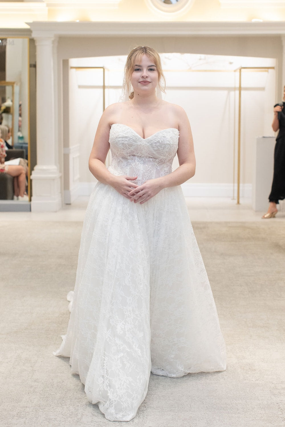 Plus-Size Romantic Lace A-Line Wedding Dress with Sweetheart Neckline by Martina Liana for Kleinfeld