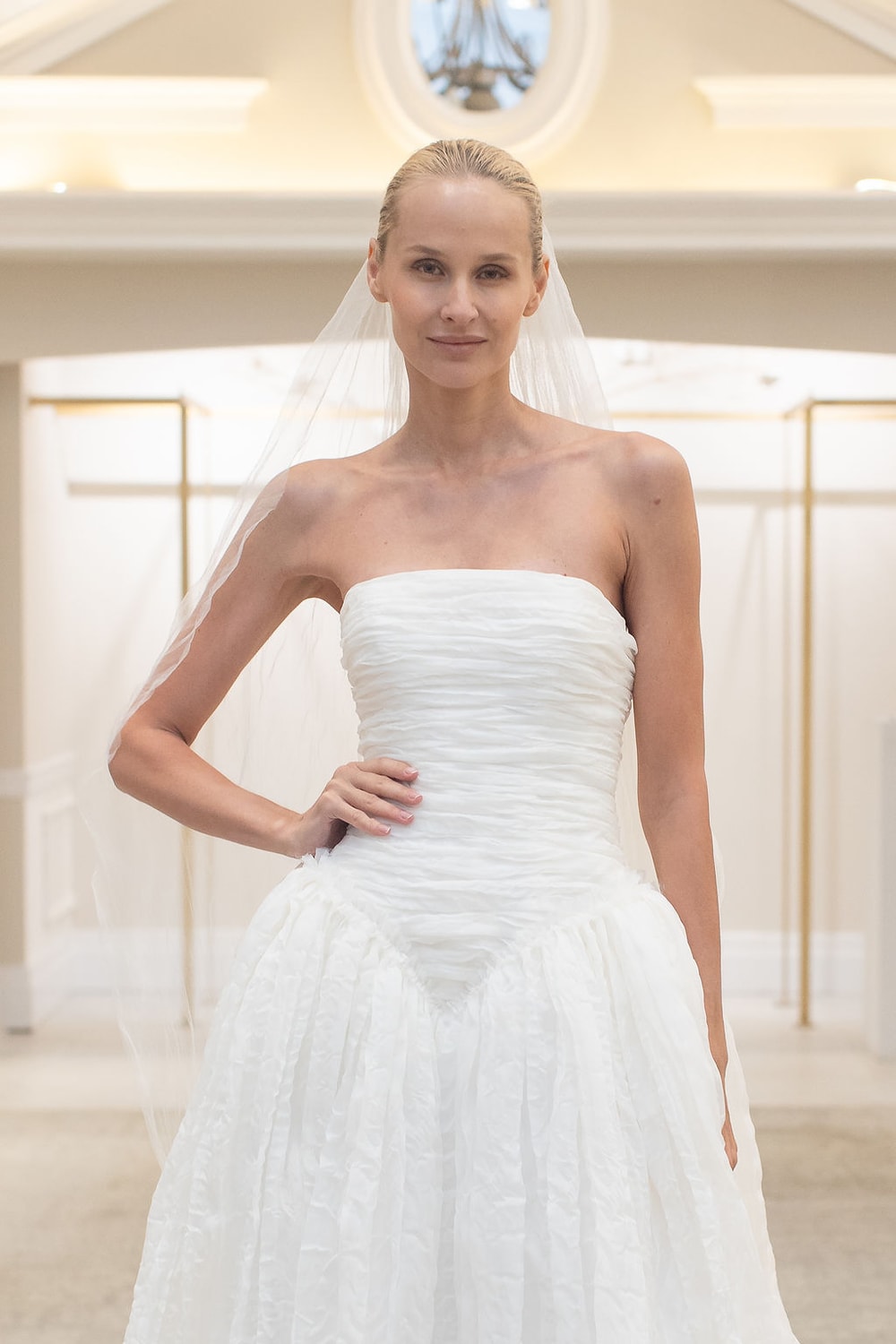 Modern and Simple Ball Gown with Straight Neckline by Martina Liana for Kleinfeld — image 3 of 4