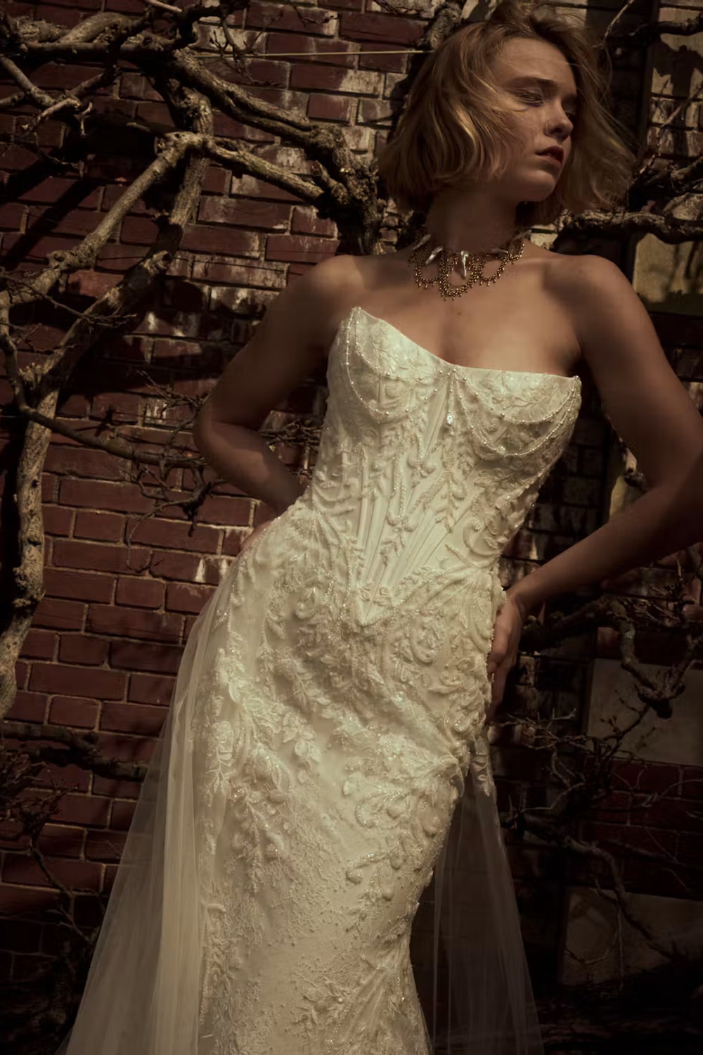 Romantic and Detailed Fit-And-Flare Wedding Dress with Detachable Train by Maggie Sottero — image 3 of 4