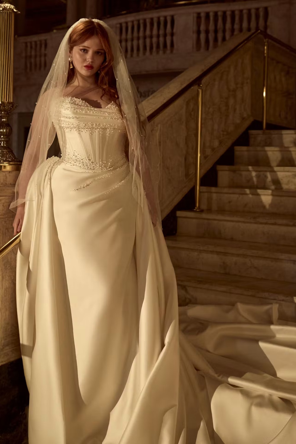 Plus-Size Strapless and Sculpted Fit-And-Flare Wedding Dress by Maggie Sottero β image 1 of 3