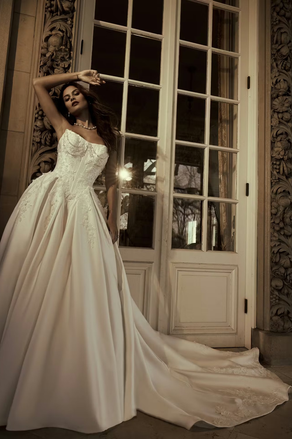 Dramatic and Detailed Strapless Ball Gown by Maggie Sottero — image 1 of 4