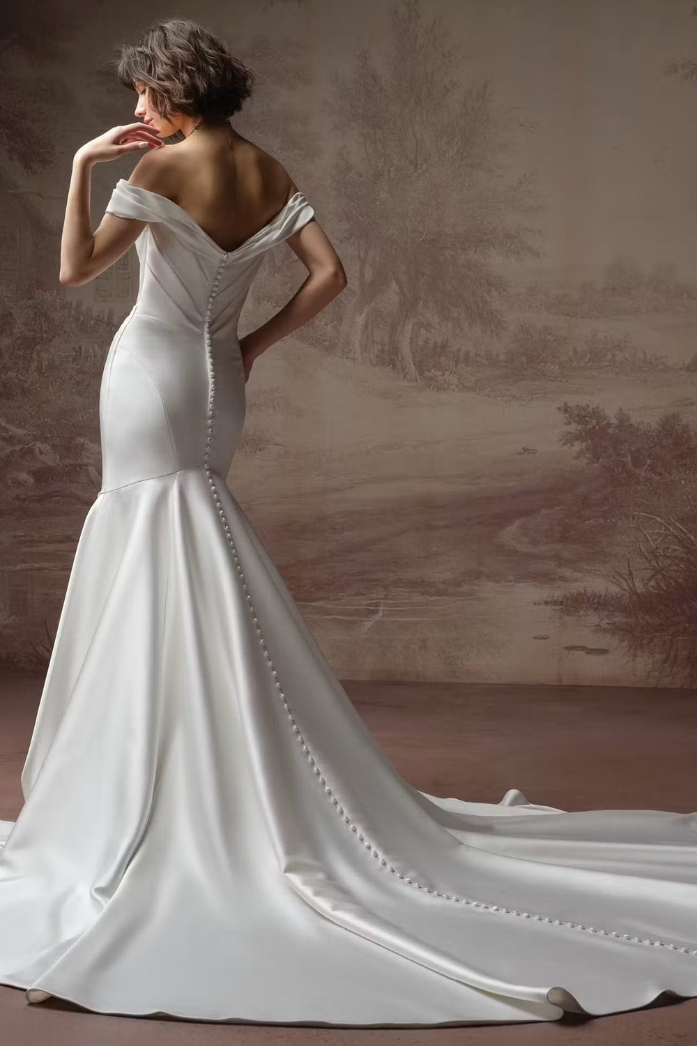 Sleek Fit-And-Flare Wedding Dress with Draped Bodice by Maggie Sottero β image 3 of 3