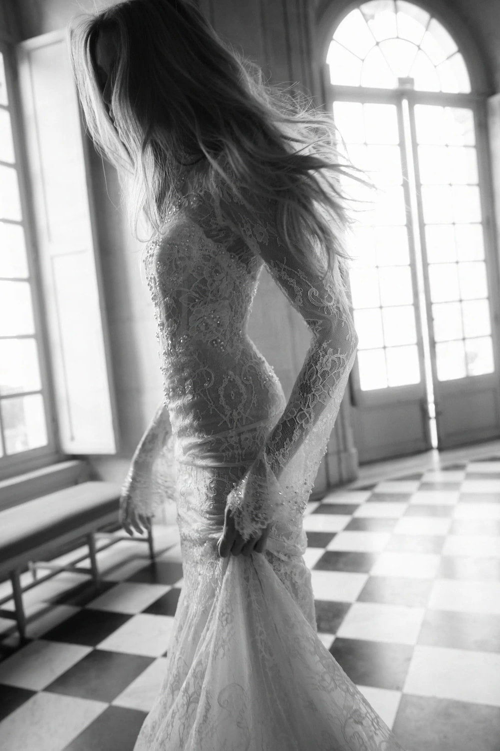 Intricately Detailed Lace Fit-And-Flare Wedding Dress by Netta BenShabu Elite Couture — image 2 of 3