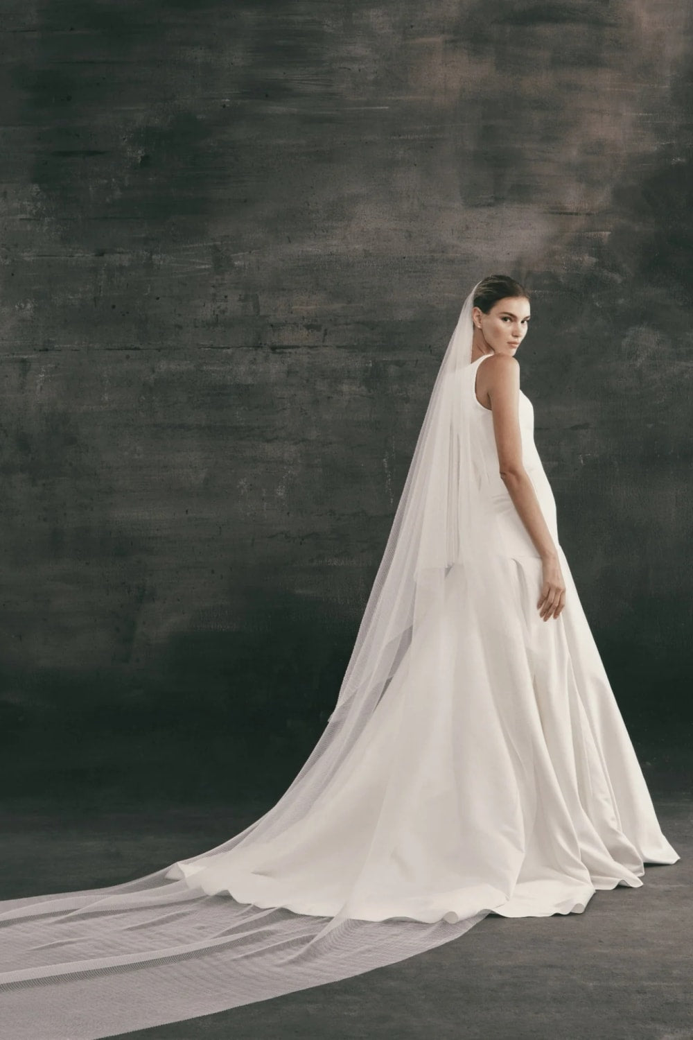 Classic High Neck A-Line Wedding Dress by Nicole + Felicia — image 3 of 3