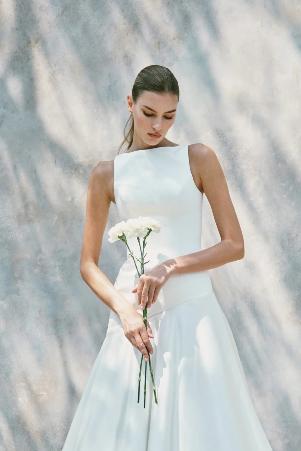 Classic High Neck A-Line Wedding Dress by Nicole + Felicia — image 2 of 3