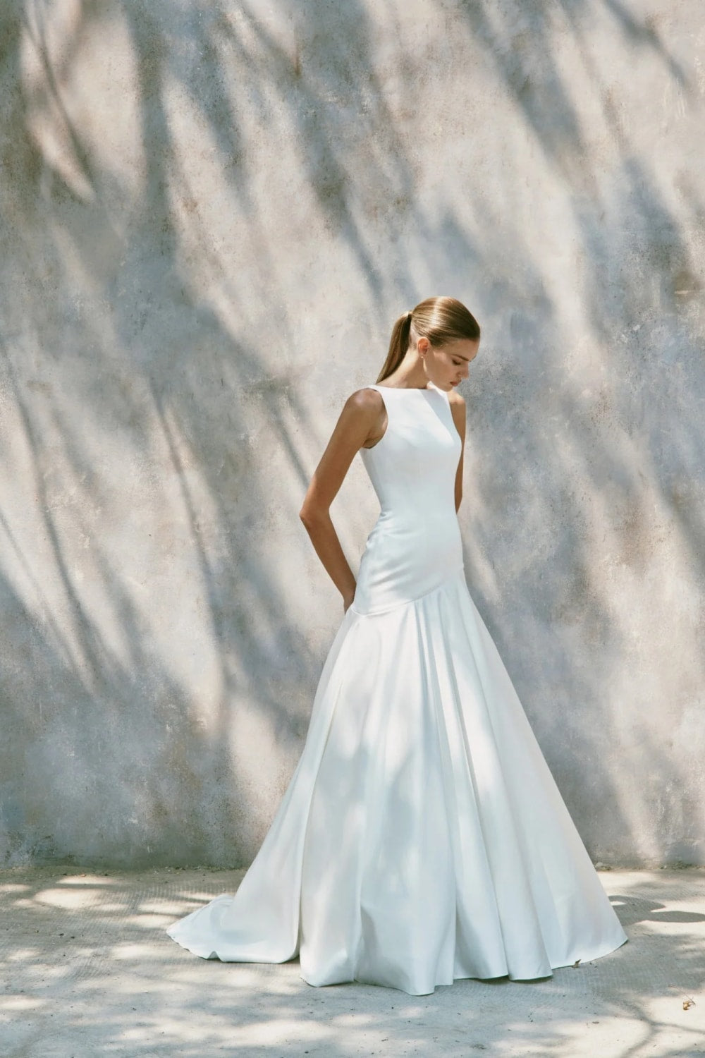 Classic High Neck A-Line Wedding Dress by Nicole + Felicia — image 1 of 3