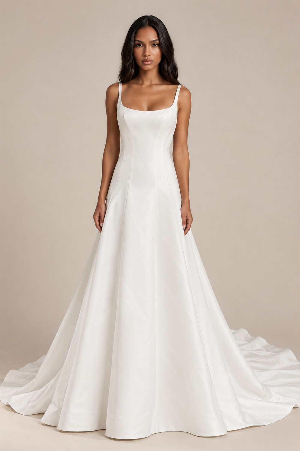 Simple Scoop Neck A-Line Wedding Dress by Martina Liana for Kleinfeld — image 1 of 2