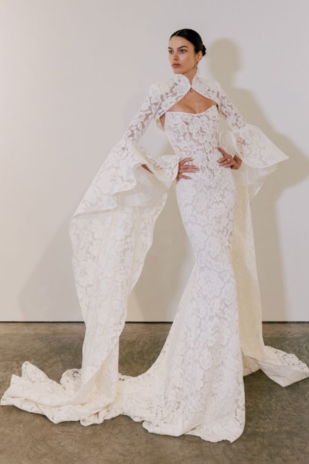 Love by Pnina Tornai Floral Fit-and-Flare Gown