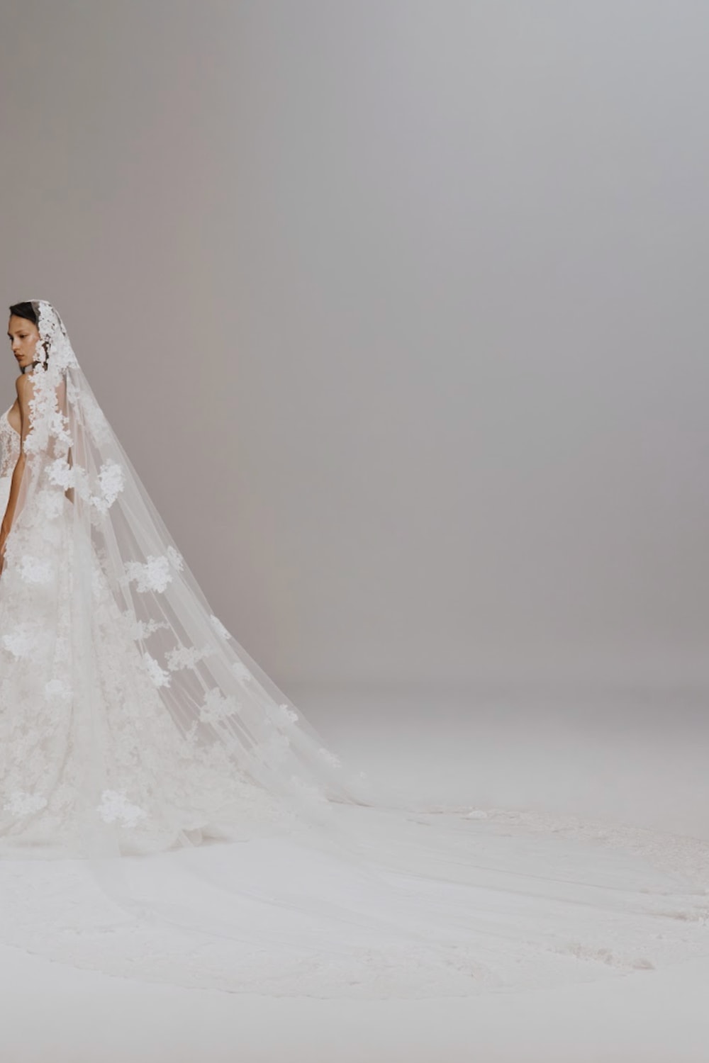 Halter Neck Mermaid Wedding Dress with Lace Detailing by Nicole + Felicia For Kleinfeld — image 5 of 5