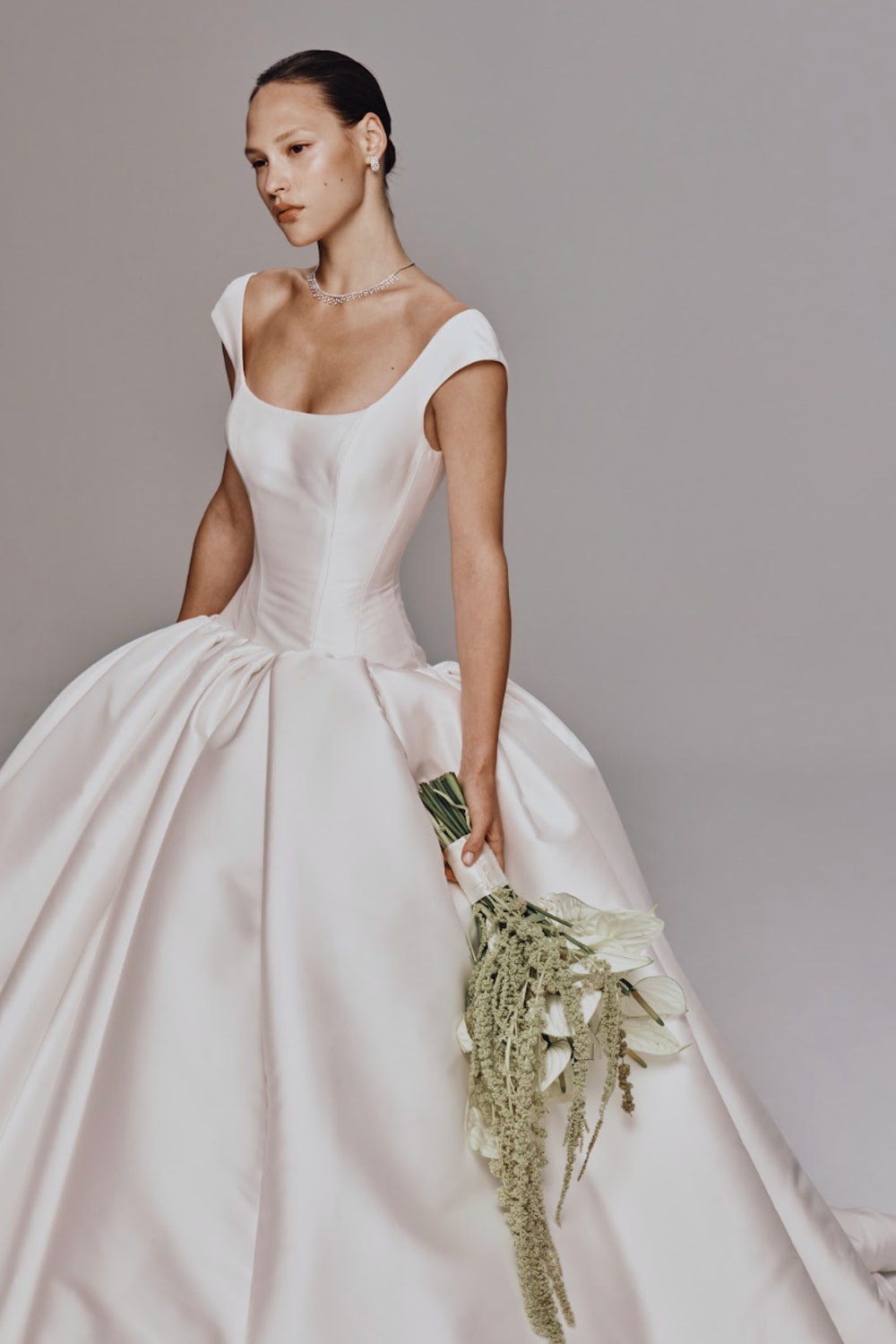 Nicole + Felicia Eva Off-the-Shoulder Ball Gown
