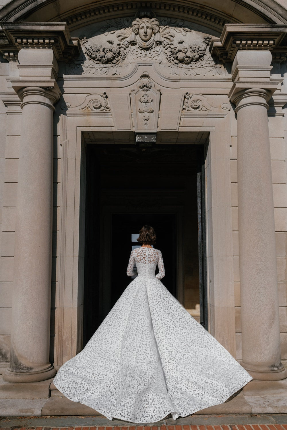 Dramatic Three-Dimensional Lace Long-Sleeve Ball Gown by Sareh Nouri — image 4 of 4