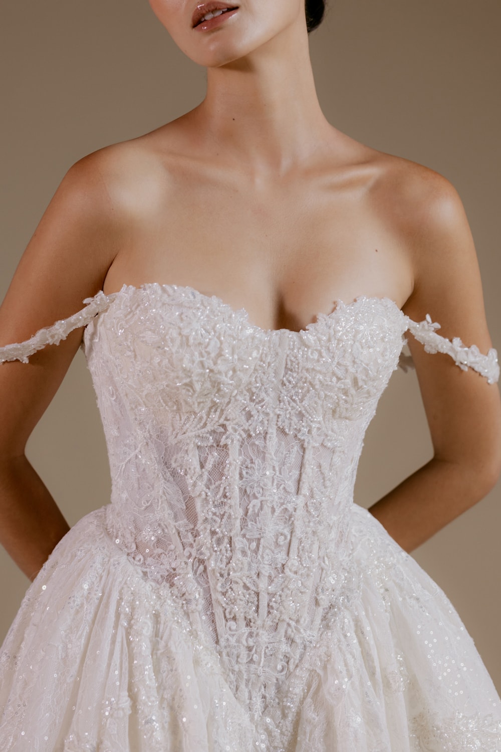 Plus-Size Ethereal Off-The-Shoulder Tulle Ball Gown by Viola Chan for Kleinfeld — image 2 of 4