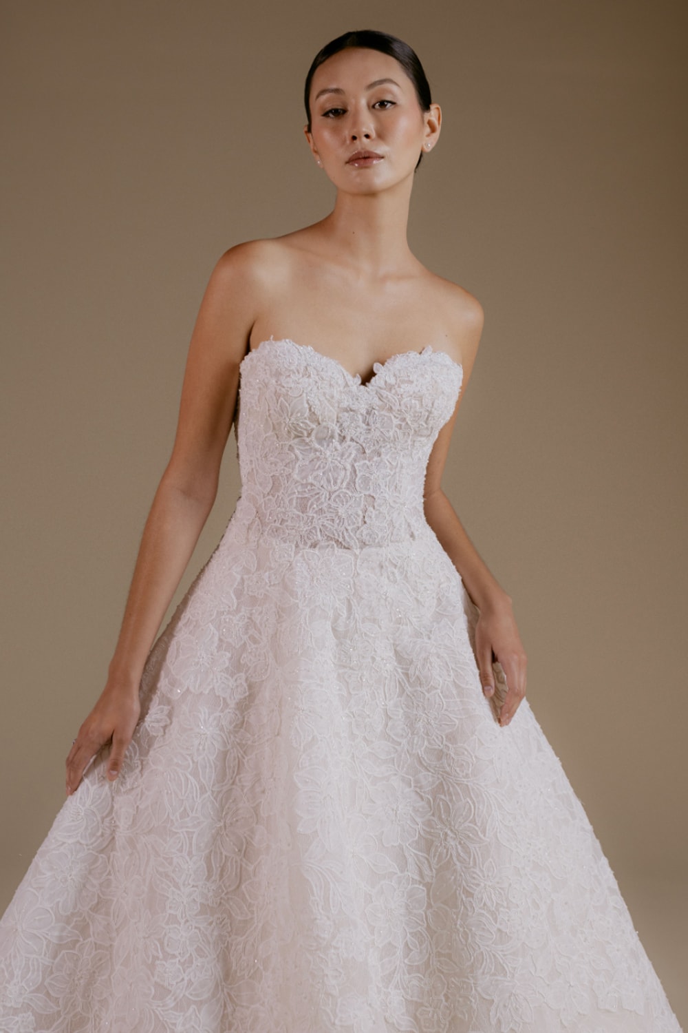 Sweetheart Floral Lace Ball Gown by Viola Chan for Kleinfeld — image 2 of 5