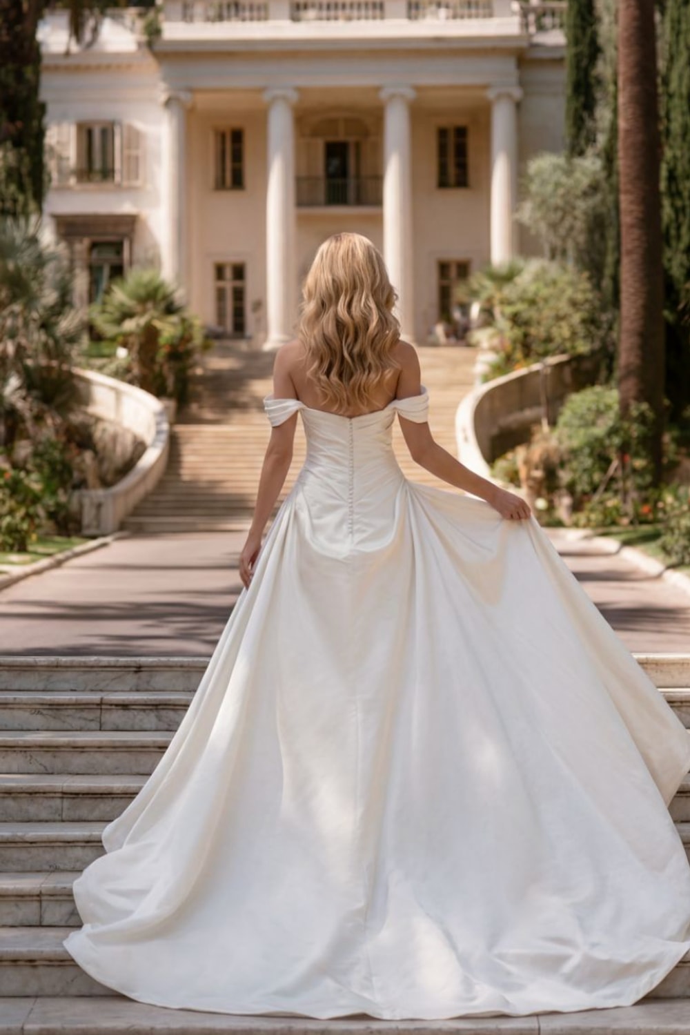 Elegant Off-The-Shoulder A-Line Wedding Dress by Randy Fenoli — image 2 of 4